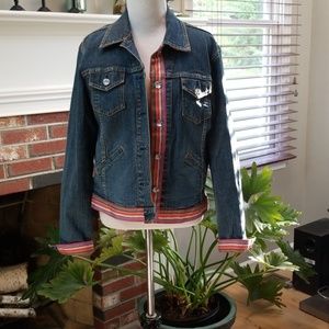 Custom Levi’s Jean Jacket, Swarovski Crystal Buttons Sz 6